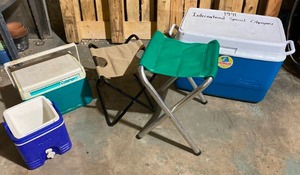 lot 8 image: Camping Coolers, Folding Stools