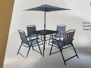 lot 14 image: SEASONAL TRENDS Patio Dining, Table & Chair Set, 6PC