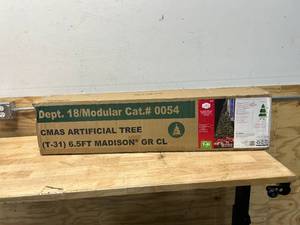 lot 27 image: HOLIDAY TIME 6.5 Foot Pre-Lit Madison Pine Clear Lights