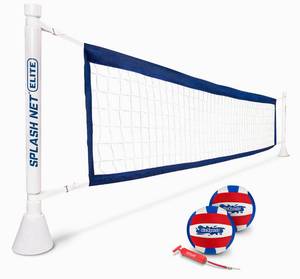 lot 5 image: GoSports Deck-Mounted Splash Net ELITE Inground Pool Volleyball Game - Permanent Deck Mounted for Inground Pools