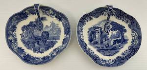 lot 26 image: Two Vintage Spode Italian Handled Serving PlatterServing Tray Or Side Dish