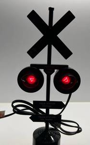 lot 27 image: Tall Railroad Crossing Light Up Bank Brand New (Works) Flashing Lights And Train Sounds 54