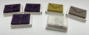 lot 30 image: Group Of Vera Wang Business Cards Holders 3 Plum, 2 Leaf, 1 Stone