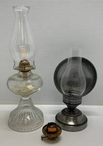lot 37 image: Group Including Vintage Oil Lamp And More
