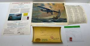 lot 59 image: Aviation Art Museum Amelia Earnhart 50th Anniversary Print With Stamp And COA