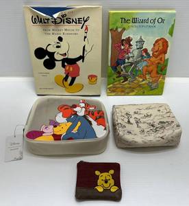lot 65 image: Group Of Misc. Vintage Disney Items Including Loungefly Winnie The Pooh Makeup Bag Set And More