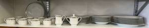 lot 154 image: Shelf Full Of Gorham Lady Anne Signature China