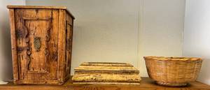 lot 157 image: Shelf Full Of Misc. Household Wooden Items
