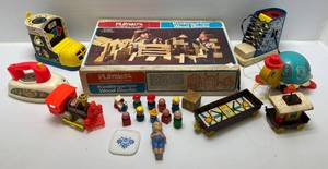lot 12 image: Group Of Misc. Vintage Fisher Price And Playskool Toys
