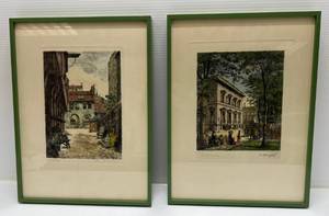 lot 191 image: Two Framed Behind Glass Vintage Engravings By Misc. Artists Including B. Mannfeld And Unknown 12 x 16