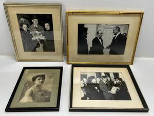 lot 197 image: Four Framed Behind Glass Vintage Photos Of Presidents And More Including JFK