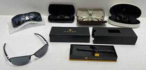 lot 232 image: Vintage Yves Saint Laurent Womens Sunglasses, Vintage Misc. Glasses And Cross Satin Black Multifunction Pen NIB