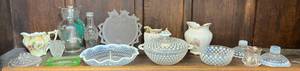 lot 253 image: Group Of Misc. Vintage Items Including Vaseline Glass And More