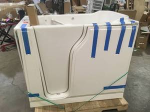 Gelcoat Premium Series 52 in. x 30 in. Left Hand Walk-In Whirlpool Bathtub in White by American Standard  Customer Returns See Pictures