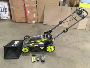 40-Volt 18 in. 2-in-1 Cordless Battery Walk Behind Push Lawn Mower with 6.0 Ah Battery and Charger by RYOBI Customer Returns See Pictures