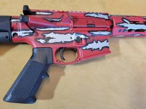 lot 2 image: Custom Tri Coat Airbrushed Metal Riptide AR-15
