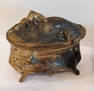 lot 33 image: Three Antique Art Nouveau Trinket Boxes
