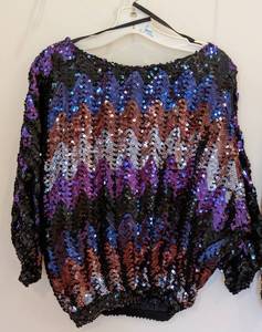 lot 42 image: Two Vintage Sequined Sparkly Tops