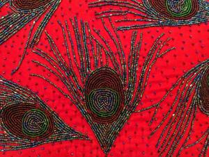 lot 49 image: Millicent Beaded Peacock Feather Purse