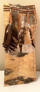 lot 94 image: Birch Wood Decor with Feather Accents and 7 Indian Themed Books