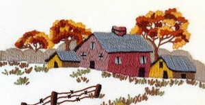 lot 124 image: Scenic Needlepoint Framed Art