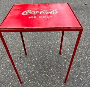 lot 150 image: Vintage Metal Coca-Cola Table and Two Chairs