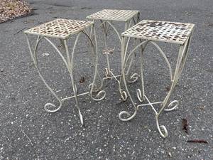 lot 160 image: Three Vintage Metal Patio Tables