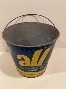 lot 179 image: Vintage All Detergent Metal Can With Great Graphics