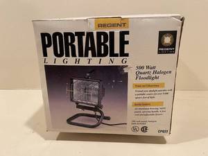 lot 192 image: Regent 500 Watt Quartz Halogen Portable Shop Light