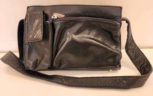 lot 249 image: Black Perlina Handbag Plus Adorable Polka-Dot Pouch