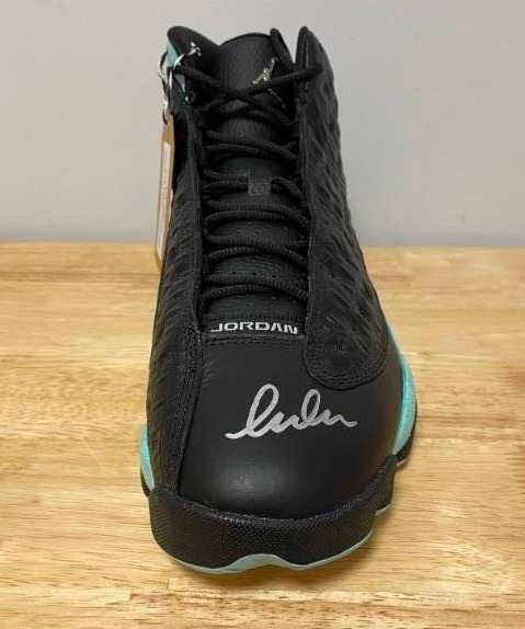 lot 11A image: Luka Doncic Autographed Nike Air Jordan 13 Retro Basketball Sneaker Dallas Mavs NBA Left Shoe I