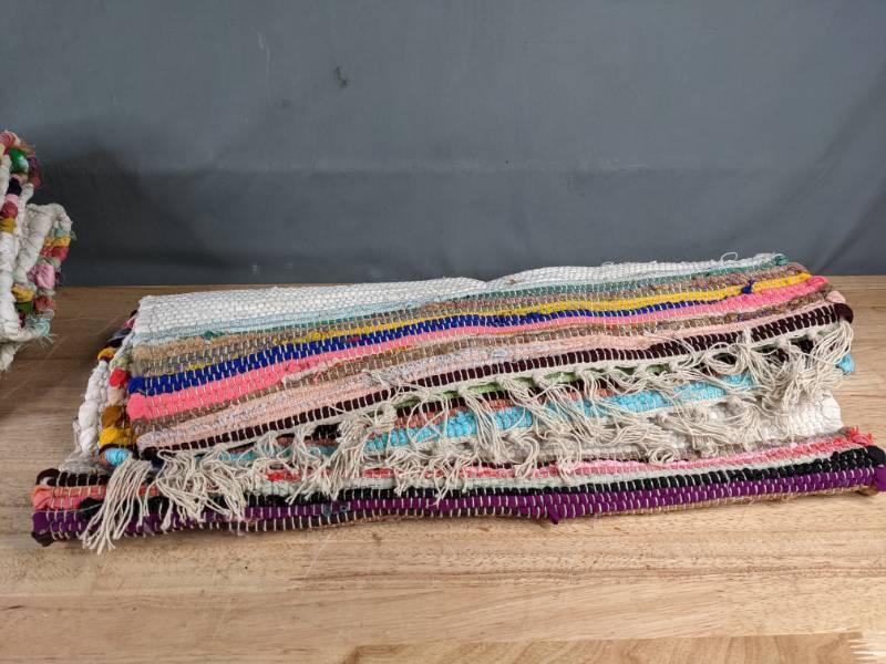 lot 120 image: Trio of Multi Color Braided Rugs W