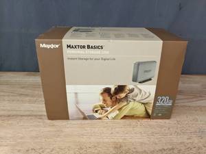 lot 33 image: NEW Maxtor Basics Personal Data Storage 3200 320GB External Hard Drive R