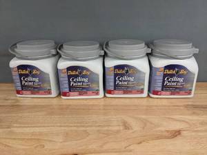 lot 70 image: (4) New Dutch Boy Bright White Flat Ceiling Paint Gallon R