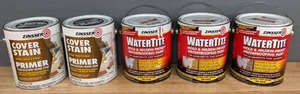 lot 71 image: NEW Zinsser Watertite (3) and Cover Stain (2)  R