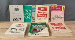 lot 114 image: Vintage Dodge and Colt Vehicle Service Manuals R