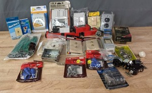 lot 116 image: NEW Assortment of Electrical Outlets, Light Switches, Dimmers, Wire Connectors and More R
