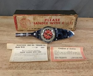 lot 10A image: Vintage Registered Snap-On Torqometer Model TE-25 in Original Box  R
