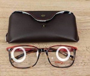 lot 83A image: NEW Etnia Barcelona Carpi Optical Eyeglass Frames in Red Havana L