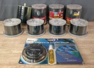 lot 132 image: NEW CD-R Blank CDs and Philips Complete CD Cleaning System R