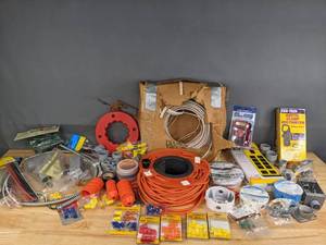 lot 97 image: A Variety of Electrical Items, Cables, Digital Multimeters and Extension Cord  R