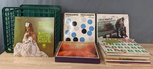 lot 20 image: Vintage Vinyl Record Collection in Crate Herb Alpert, Marty Robbins, Patti Page, Tommy Dorsey, Rogers & Hammerstein, and More  R