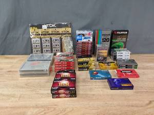 lot 176 image: NEW Audio Cassettes, Data Cartridge Tapes, Microcassettes, and Videocassette VHS Tapes R