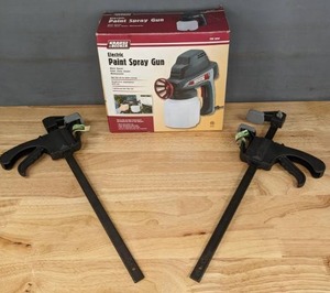 lot 304A image: Krause & Becker Electric Paint Spray Gun, Pair of Pittsburgh Ratchet ClampSpreaders  J