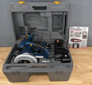 lot 240A image: NEW Chicago Electrics Power Tools Rotary Tool Kit, Ryobi Circular Saw and Ryobi Drill Driver J