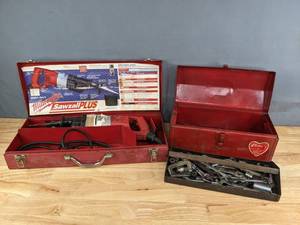 lot 252A image: Heavy-Duty Milwaukee Sawzall Plus and Tool Box with Miscellaneous Tools J