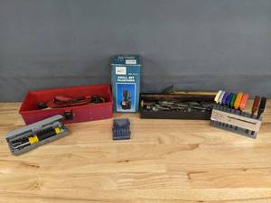 lot 241A image: Drill Sharpener, Ratchet Screwdriver Socket, Precision Screwdriver, HEX-Keys and Miscellaneous Tools R