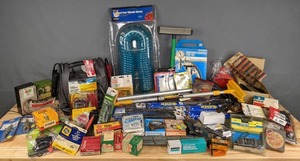 lot 204 image: Miscellaneous Automotive Items Anco Wiper Blades, Instant Power Battery Charger, NGK Spark Plugs, Champion Copper Plus Resistor, Emission Control Test Kit, Mallory Battery Tester, Turtle Wax Floor Mat, and More R