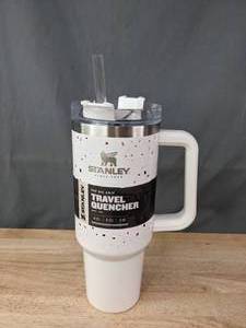 lot 31A image: NEW Stanley The Big Grip Adventure 40oz Stainless Steel Travel Quencher in Terrazzo Pearlescent J