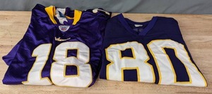 lot 187 image: NFL Minnesota Vikings Jerseys  Logo 7 Sidney Rice #80, Mens Size 54XXL and Reebok Cris Carter #18, Mens Size Large  J